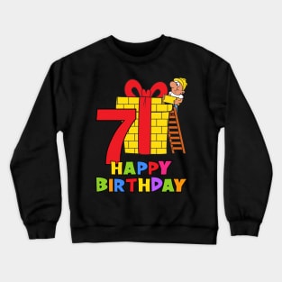 7th Birthday Party 7 Year Old Seven Years Crewneck Sweatshirt